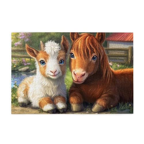 Puzzle 500 Teile Schaf Puzzle Tier DIY Kreative Holz Jigsaws für Erwachsene mit Geschenkbox Verpackung, Impossible Herausfordernde Familie Aktivität Spiele, Deko Wohnzimmer Geschenke 52x38cm E-821 von Wehsaeho