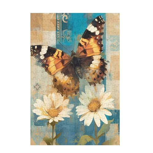 Puzzle 500 Teile Schmetterling Puzzle Blume DIY Kreative Holz Jigsaws für Erwachsene mit Geschenkbox Verpackung, Impossible Herausfordernde Familie Aktivität Spiele, Deko Wohnzimmer 52x38cm D-819 von Wehsaeho