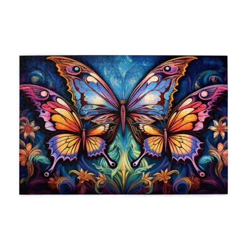 Puzzle 500 Teile Schmetterling Puzzle Farbe DIY Kreative Holz Jigsaws für Erwachsene, Impossible Herausfordernde Familie Aktivität Spiele, Deko Wohnzimmer, Geschenke für Frauen 52x38cm E-1067 von Wehsaeho