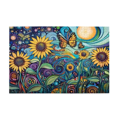 Puzzle 500 Teile Sonnenblume Puzzle Schmetterling DIY Kreative Holz Jigsaws für Erwachsene, Impossible Herausfordernde Familie Aktivität Spiele, Deko Wohnzimmer, Geschenke für Frauen 52x38cm E-1405 Puzzle 500 Teile Sonnenblume Puzzle Schmetterling DIY Kreative Holz Jigsaws für Erwachsene, Impossible Herausfordernde Familie Aktivität Spiele, Deko Wohnzimmer, Geschenke für Frauen 52x38cm E-1405 von Wehsaeho