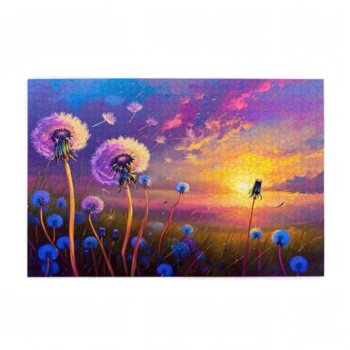 Puzzle 500 Teile Sonnenuntergang Puzzle Blume DIY Kreative Holz Jigsaws für Erwachsene mit Geschenkbox Verpackung, Impossible Herausfordernde Familie Aktivität Spiele, Deko Wohnzimmer 52x38cm D-304 von Wehsaeho