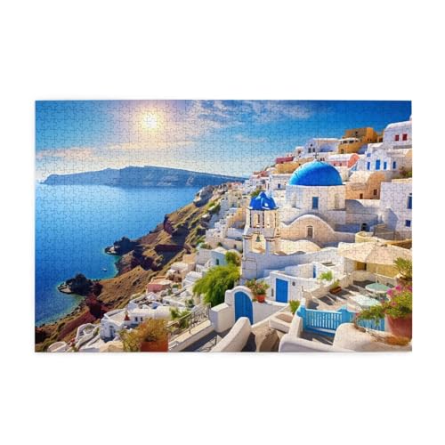 Puzzle 500 Teile Sonnenuntergang Puzzle Landschaft DIY Kreative Holz Jigsaws für Erwachsene, Impossible Herausfordernde Familie Aktivität Spiele, Deko Wohnzimmer, Geschenke für Frauen 52x38cm E-383 von Wehsaeho