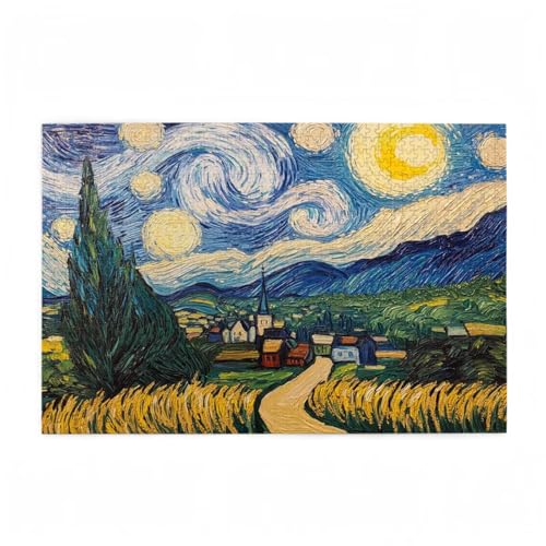 Puzzle 500 Teile Sternenhimmel Puzzle Baum DIY Kreative Holz Jigsaws für Erwachsene mit Geschenkbox Verpackung, Impossible Herausfordernde Familie Aktivität Spiele, Deko Wohnzimmer 52x38cm D-385 von Wehsaeho