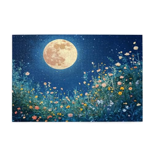 Puzzle 500 Teile Sternenhimmel Puzzle Blume DIY Kreative Holz Jigsaws für Erwachsene, Impossible Herausfordernde Familie Aktivität Spiele, Deko Wohnzimmer, Geschenke für Frauen 52x38cm E-1121 von Wehsaeho