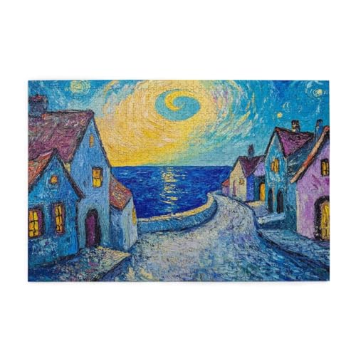 Puzzle 500 Teile Sternenhimmel Puzzle Meer DIY Kreative Holz Jigsaws für Erwachsene, Geschenkbox Verpackung, Impossible Herausfordernde Familie Aktivität Spiele, Deko Wohnzimmer 52x38cm E-231 von Wehsaeho