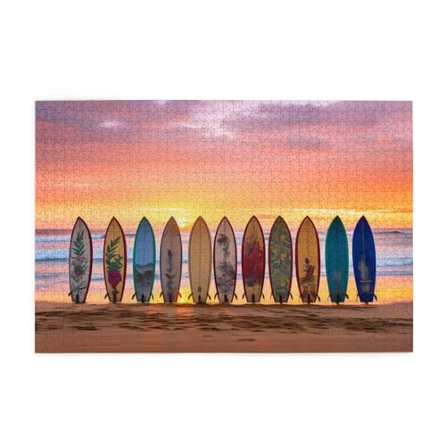 Puzzle 500 Teile Strand Puzzle Sonnenuntergang DIY Kreative Holz Jigsaws für Erwachsene, Impossible Herausfordernde Familie Aktivität Spiele, Deko Wohnzimmer, Geschenke für Frauen 52x38cm E-889 von Wehsaeho