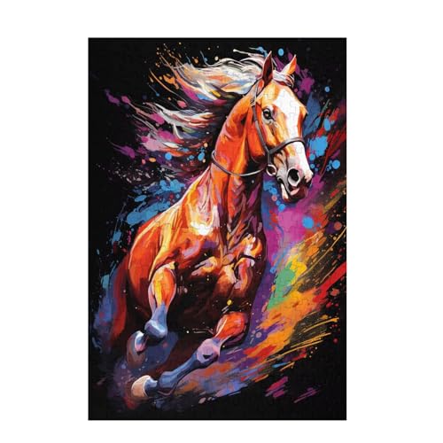 Puzzle 500 Teile Tier Puzzle Farbe DIY Kreative Holz Jigsaws für Erwachsene mit Geschenkbox Verpackung, Impossible Herausfordernde Familie Aktivität Spiele, Geschenke für Frauen 52x38cm D-1478 von Wehsaeho