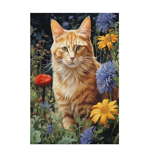 Puzzle 500 Teile Tier Puzzle Katze DIY Kreative Holz Jigsaws für Erwachsene mit Geschenkbox Verpackung, Impossible Herausfordernde Familie Aktivität Spiele, Geschenke für Frauen 52x38cm D-1559 von Wehsaeho