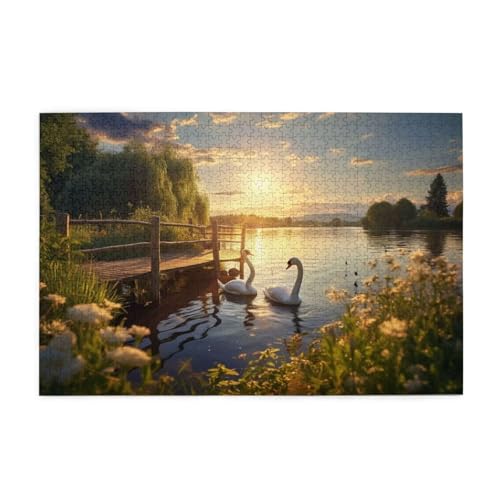 Puzzle 500 Teile Tier Puzzle Landschaft DIY Kreative Holz Jigsaws für Erwachsene, Geschenkbox Verpackung, Impossible Herausfordernde Familie Aktivität Spiele, Deko Wohnzimmer Geschenke 52x38cm E-434 von Wehsaeho