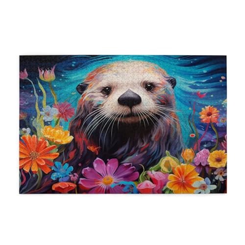 Puzzle 500 Teile Tier Puzzle Seelöwe DIY Kreative Holz Jigsaws für Erwachsene mit Geschenkbox Verpackung, Impossible Herausfordernde Familie Aktivität Spiele, Deko Wohnzimmer Geschenke 52x38cm E-324 von Wehsaeho