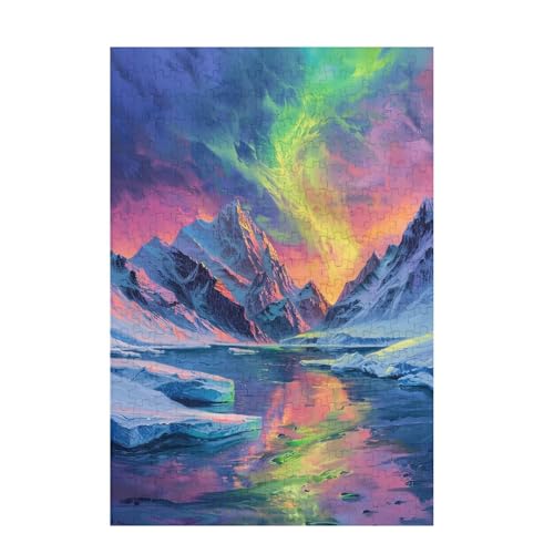Puzzle 5000 Teile Aurora Puzzle Berg DIY Kreative Holz Jigsaws für Erwachsene mit Geschenkbox Verpackung, Impossible Herausfordernde Familie Aktivität Spiele, Geschenke für Frauen 105x156cm D-913 von Wehsaeho