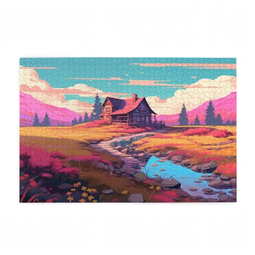 Puzzle 5000 Teile Bauernhof Puzzle Farbe DIY Kreative Holz Jigsaws für Erwachsene mit Geschenkbox Verpackung, Impossible Herausfordernde Familie Aktivität Spiele, Deko Wohnzimmer 105x156cm D-572 von Wehsaeho