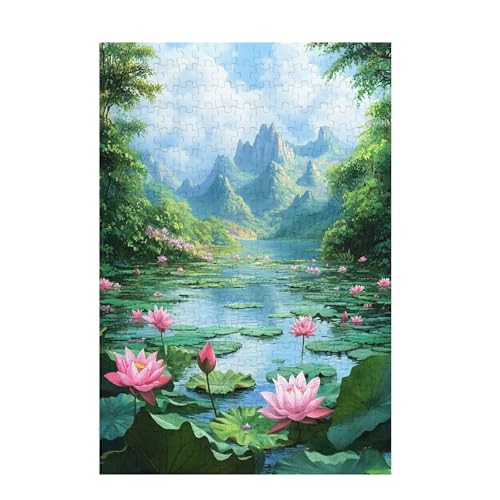 Puzzle 5000 Teile Berg Puzzle Lotus DIY Kreative Holz Jigsaws für Erwachsene mit Geschenkbox Verpackung, Impossible Herausfordernde Familie Aktivität Spiele, Geschenke für Frauen 105x156cm D-1260 von Wehsaeho