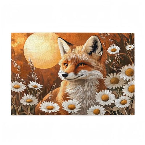 Puzzle 5000 Teile Fuchs Puzzle Mond DIY Kreative Holz Jigsaws für Erwachsene mit Geschenkbox, Impossible Herausfordernde Familie Aktivität Spiele, Deko Wohnzimmer, Geschenke für Frauen 105x156cm D-351 von Wehsaeho