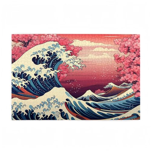 Puzzle 5000 Teile Japan Puzzle Kirschblüten DIY Kreative Holz Jigsaws für Erwachsene mit Geschenkbox Verpackung, Impossible Herausfordernde Familie Aktivität Spiele, Deko Wohnzimmer 105x156cm D-700 von Wehsaeho
