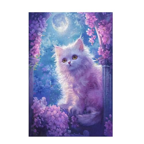 Puzzle 5000 Teile Mond Puzzle Katze DIY Kreative Holz Jigsaws für Erwachsene mit Geschenkbox, Impossible Herausfordernde Familie Aktivität Spiele, Deko Wohnzimmer, Geschenke für Frauen 105x156cm D-997 von Wehsaeho