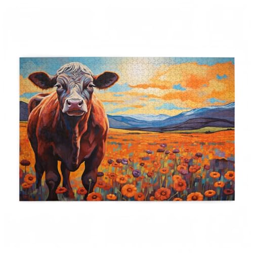 Puzzle 5000 Teile Ochse Puzzle Blume DIY Kreative Holz Jigsaws für Erwachsene mit Geschenkbox Verpackung, Impossible Herausfordernde Familie Aktivität Spiele, Geschenke für Frauen 105x156cm D-613 von Wehsaeho