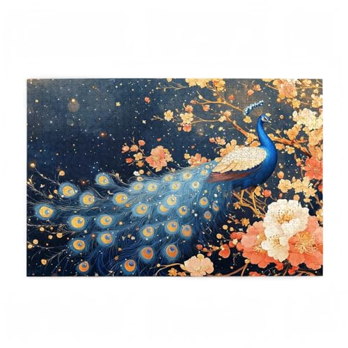 Puzzle 5000 Teile Pfau Puzzle Sternenhimmel DIY Kreative Holz Jigsaws für Erwachsene mit Geschenkbox Verpackung, Impossible Herausfordernde Familie Aktivität Spiele, Deko Wohnzimmer 105x156cm D-418 von Wehsaeho