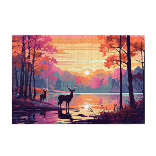Puzzle 5000 Teile REH Puzzle Baum DIY Kreative Holz Jigsaws für Erwachsene mit Geschenkbox Verpackung, Impossible Herausfordernde Familie Aktivität Spiele, Geschenke für Frauen 105x156cm D-571 von Wehsaeho