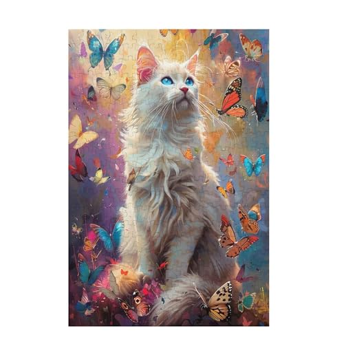 Puzzle 5000 Teile Schmetterling Puzzle Katze DIY Kreative Holz Jigsaws für Erwachsene mit Geschenkbox Verpackung, Impossible Herausfordernde Familie Aktivität Spiele, Deko Wohnzimmer 105x156cm D-1159 von Wehsaeho