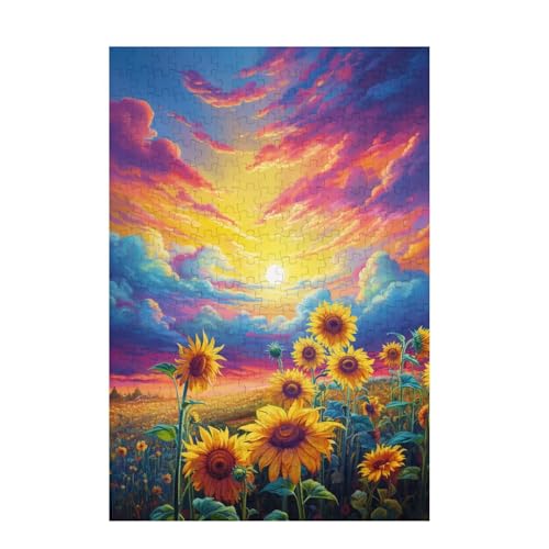 Puzzle 5000 Teile Sonnenblume Puzzle Blume DIY Kreative Holz Jigsaws für Erwachsene mit Geschenkbox Verpackung, Impossible Herausfordernde Familie Aktivität Spiele, Deko Wohnzimmer 105x156cm D-1555 von Wehsaeho