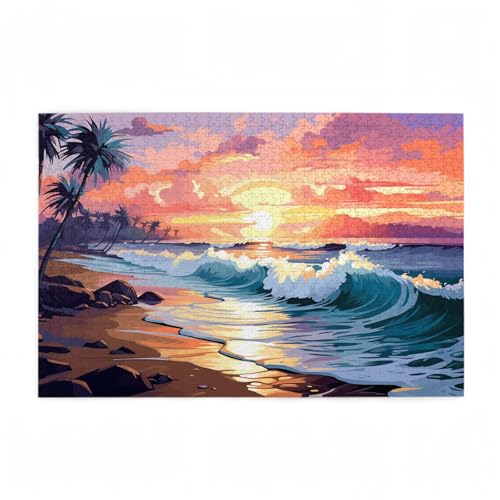 Puzzle 5000 Teile Strand Puzzle Anlage DIY Kreative Holz Jigsaws für Erwachsene mit Geschenkbox Verpackung, Impossible Herausfordernde Familie Aktivität Spiele, Deko Wohnzimmer 105x156cm D-653 von Wehsaeho
