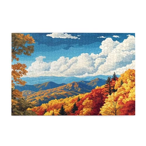 Puzzle 6000 Teile Baum Puzzle Herbst DIY Kreative Holz Jigsaws für Erwachsene, Geschenkbox Verpackung, Impossible Herausfordernde Familie Aktivität Spiele, Deko Wohnzimmer Geschenke 105x179cm E-1315 von Wehsaeho