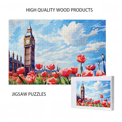 Puzzle 6000 Teile Blume Puzzle Big Ben DIY Kreative Holz Jigsaws für Erwachsene mit Geschenkbox Verpackung, Impossible Herausfordernde Familie Aktivität Spiele, Deko Wohnzimmer 105x179cm D-761 von Wehsaeho