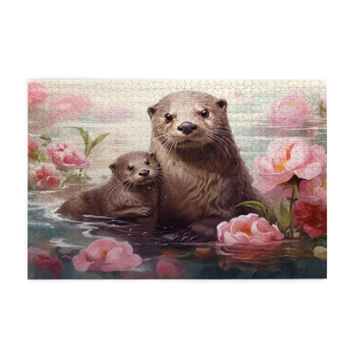 Puzzle 6000 Teile Blume Puzzle Otter DIY Kreative Holz Jigsaws für Erwachsene mit Geschenkbox Verpackung, Impossible Herausfordernde Familie Aktivität Spiele, Deko Wohnzimmer Geschenke 105x179cm E-60 von Wehsaeho