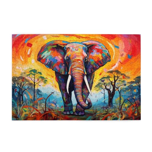 Puzzle 6000 Teile Elefant Puzzle Baum DIY Kreative Holz Jigsaws für Erwachsene, Geschenkbox Verpackung, Impossible Herausfordernde Familie Aktivität Spiele, Deko Wohnzimmer Geschenke 105x179cm E-394 von Wehsaeho