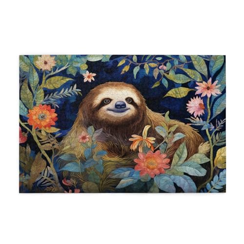Puzzle 6000 Teile Faultier Puzzle Blume DIY Kreative Holz Jigsaws für Erwachsene, Geschenkbox Verpackung, Impossible Herausfordernde Familie Aktivität Spiele, Deko Wohnzimmer Geschenke 105x179cm E-617 von Wehsaeho