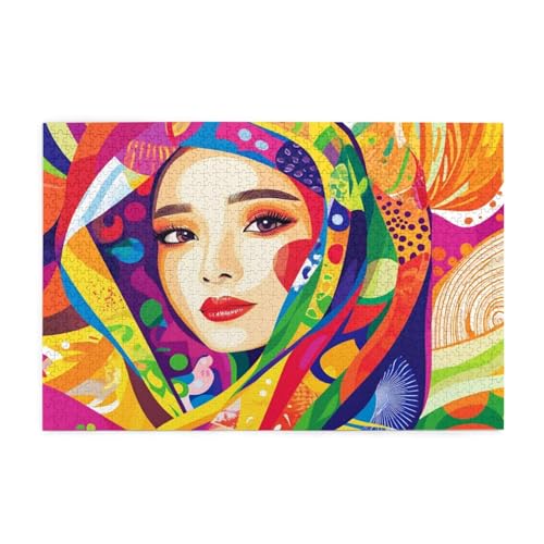 Puzzle 6000 Teile Frau Puzzle Farbe DIY Kreative Holz Jigsaws für Erwachsene mit Geschenkbox Verpackung, Impossible Herausfordernde Familie Aktivität Spiele, Deko Wohnzimmer Geschenke 105x179cm E-862 von Wehsaeho