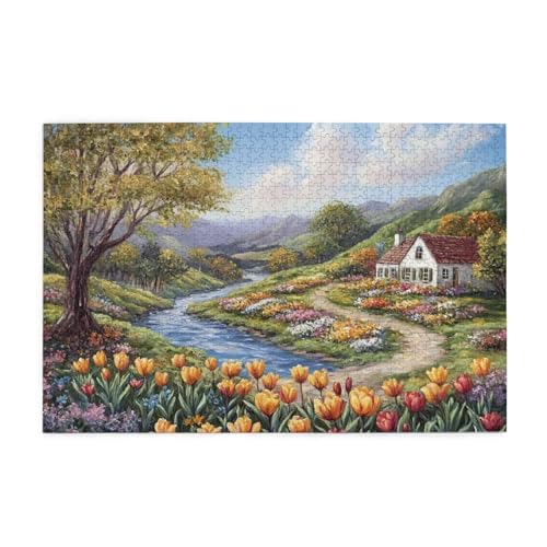 Puzzle 6000 Teile Frühling Puzzle Natur DIY Kreative Holz Jigsaws für Erwachsene, Geschenkbox Verpackung, Impossible Herausfordernde Familie Aktivität Spiele, Deko Wohnzimmer 105x179cm E-1277 von Wehsaeho