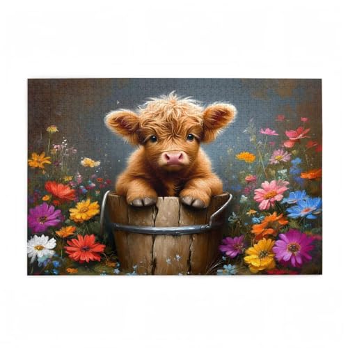 Puzzle 6000 Teile Hochlandrinder Puzzle Blume DIY Kreative Holz Jigsaws für Erwachsene mit Geschenkbox Verpackung, Impossible Herausfordernde Familie Aktivität Spiele, Deko Wohnzimmer 105x179cm D-15 Puzzle 6000 Teile Hochlandrinder Puzzle Blume DIY Kreative Holz Jigsaws für Erwachsene mit Geschenkbox Verpackung, Impossible Herausfordernde Familie Aktivität Spiele, Deko Wohnzimmer 105x179cm D-15 von Wehsaeho