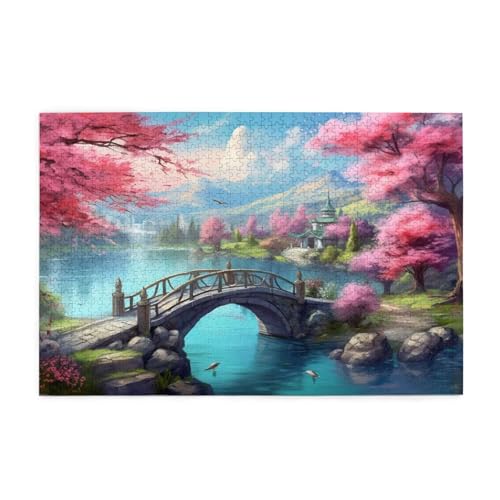 Puzzle 6000 Teile Japan Puzzle Brücke DIY Kreative Holz Jigsaws für Erwachsene, Geschenkbox Verpackung, Impossible Herausfordernde Familie Aktivität Spiele, Deko Wohnzimmer Geschenke 105x179cm E-1028 von Wehsaeho