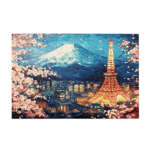 Puzzle 6000 Teile Japan Puzzle Tokio-Turm DIY Kreative Holz Jigsaws für Erwachsene, Impossible Herausfordernde Familie Aktivität Spiele, Deko Wohnzimmer, Geschenke für Frauen 105x179cm E-1305 von Wehsaeho