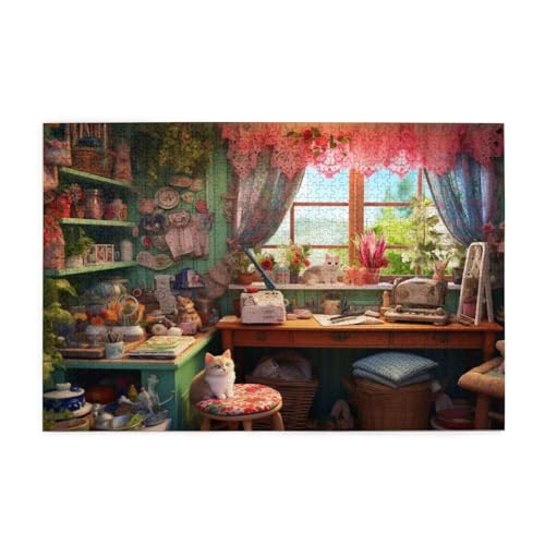 Puzzle 6000 Teile Katze Puzzle Blume DIY Kreative Holz Jigsaws für Erwachsene mit Geschenkbox Verpackung, Impossible Herausfordernde Familie Aktivität Spiele, Deko Wohnzimmer Geschenke 105x179cm E-559 von Wehsaeho