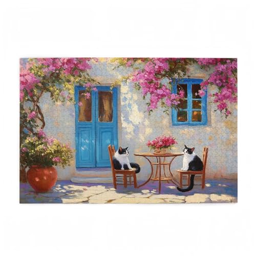 Puzzle 6000 Teile Katze Puzzle Blume DIY Kreative Holz Jigsaws für Erwachsene mit Geschenkbox Verpackung, Impossible Herausfordernde Familie Aktivität Spiele, Geschenke für Frauen 105x179cm D-250 von Wehsaeho