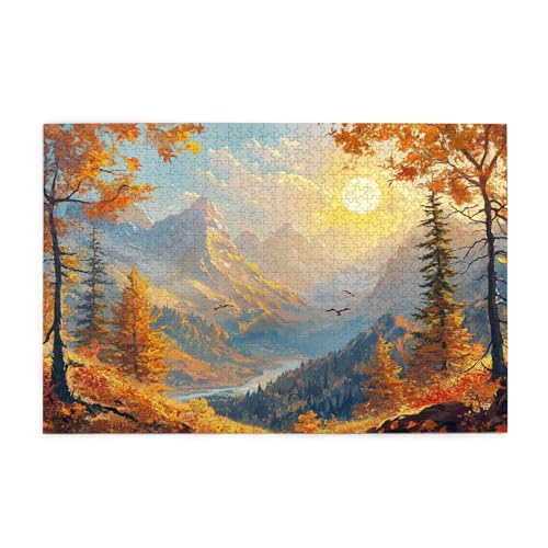 Puzzle 6000 Teile Landschaft Puzzle Herbst DIY Kreative Holz Jigsaws für Erwachsene, Impossible Herausfordernde Familie Aktivität Spiele, Deko Wohnzimmer, Geschenke für Frauen 105x179cm E-1328 von Wehsaeho