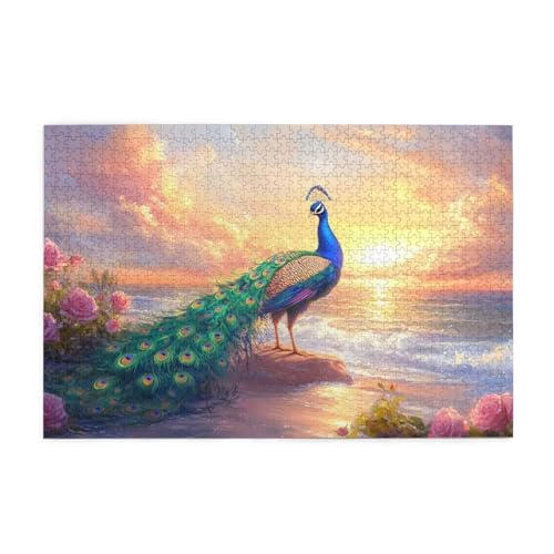 Puzzle 6000 Teile Pfau Puzzle Blume DIY Kreative Holz Jigsaws für Erwachsene mit Geschenkbox Verpackung, Impossible Herausfordernde Familie Aktivität Spiele, Deko Wohnzimmer Geschenke 105x179cm E-64 von Wehsaeho