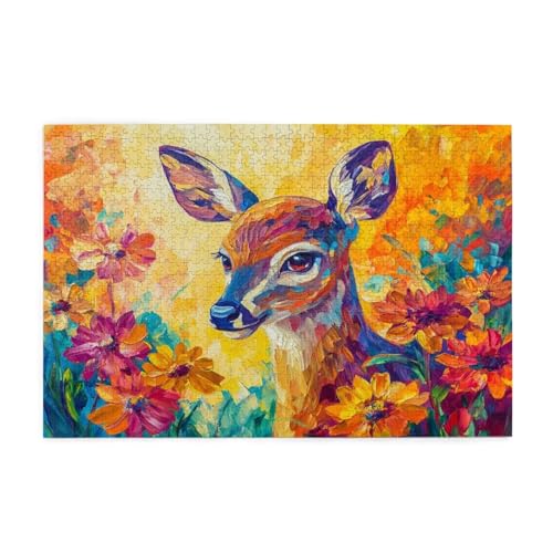 Puzzle 6000 Teile REH Puzzle Blume DIY Kreative Holz Jigsaws für Erwachsene mit Geschenkbox Verpackung, Impossible Herausfordernde Familie Aktivität Spiele, Deko Wohnzimmer Geschenke 105x179cm E-882 von Wehsaeho