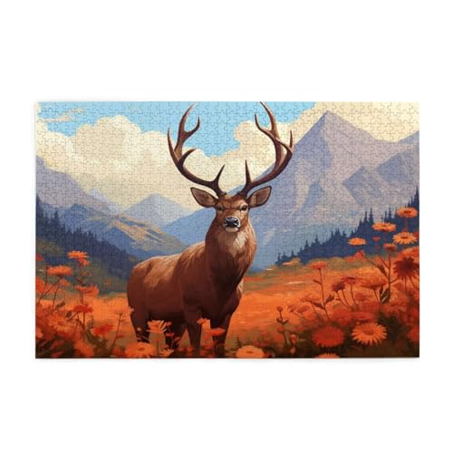 Puzzle 6000 Teile REH Puzzle Blume DIY Kreative Holz Jigsaws für Erwachsene mit Geschenkbox Verpackung, Impossible Herausfordernde Familie Aktivität Spiele, Deko Wohnzimmer Geschenke 105x179cm E-35 von Wehsaeho