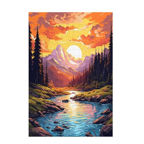 Puzzle 6000 Teile Sonnenuntergang Puzzle Berg DIY Kreative Holz Jigsaws für Erwachsene mit Geschenkbox Verpackung, Impossible Herausfordernde Familie Aktivität Spiele, Deko Wohnzimmer 105x179cm D-1053 von Wehsaeho