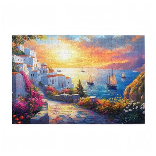 Puzzle 6000 Teile Sonnenuntergang Puzzle Landschaft DIY Kreative Holz Jigsaws für Erwachsene mit Geschenkbox Verpackung, Impossible Herausfordernde Familie Aktivität Spiele, Deko 105x179cm D-496 von Wehsaeho