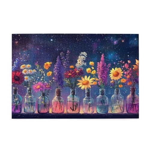 Puzzle 6000 Teile Sternenhimmel Puzzle Sonnenblume DIY Kreative Holz Jigsaws für Erwachsene, Impossible Herausfordernde Familie Aktivität Spiele, Deko Wohnzimmer, Geschenke für Frauen 105x179cm E-1636 von Wehsaeho