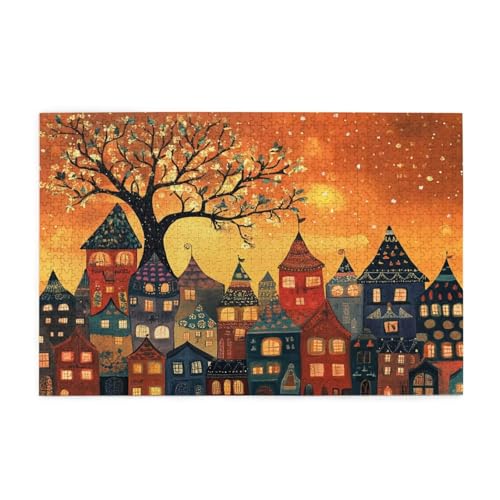Puzzle 6000 Teile Sternenhimmel Puzzle Stadt DIY Kreative Holz Jigsaws für Erwachsene, Impossible Herausfordernde Familie Aktivität Spiele, Deko Wohnzimmer, Geschenke für Frauen 105x179cm E-1368 von Wehsaeho