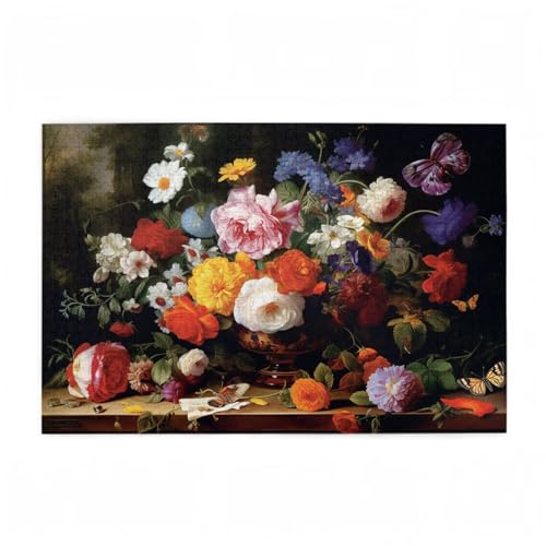 Retro Puzzle Blume Puzzle Große 1500 Teile Erwachsene, Clevere Rätsel, Geschicklichkeitsspiel für die Ganze Familie, Holz Farbenfrohes Jigsaws mit Geschenkbox Verpackung, Zimmer Deko 87x57cm D-523 Retro Puzzle Blume Puzzle Große 1500 Teile Erwachsene, Clevere Rätsel, Geschicklichkeitsspiel für die Ganze Familie, Holz Farbenfrohes Jigsaws mit Geschenkbox Verpackung, Zimmer Deko 87x57cm D-523 von Wehsaeho