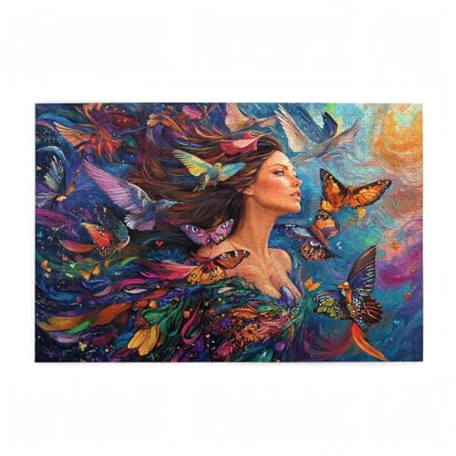 Schmetterling Puzzle Bird Puzzle Große 200 Teile Erwachsene, Clevere Rätsel, Geschicklichkeitsspiel für die Ganze Familie, Holz Farbenfrohes Jigsaws mit Geschenkbox, Geschenke für Frauen 35x25cm D-396 von Wehsaeho