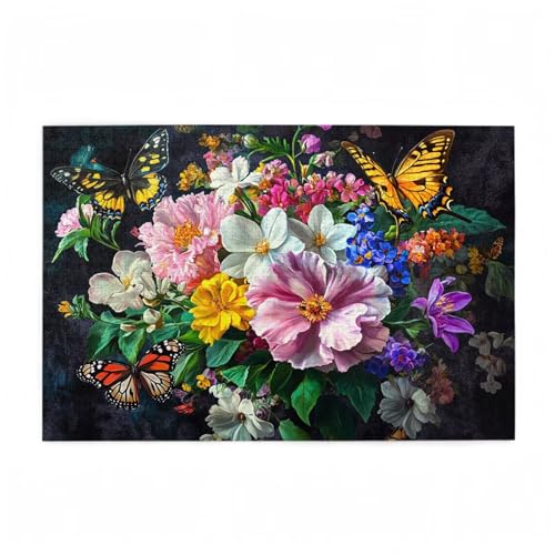 Schmetterling Puzzle Retro Puzzle Große 1500 Teile Erwachsene, Clevere Rätsel, Geschicklichkeitsspiel für die Ganze Familie, Holz Farbenfrohes Jigsaws mit Geschenkbox, Deko Wohnzimmer 87x57cm D-310 von Wehsaeho