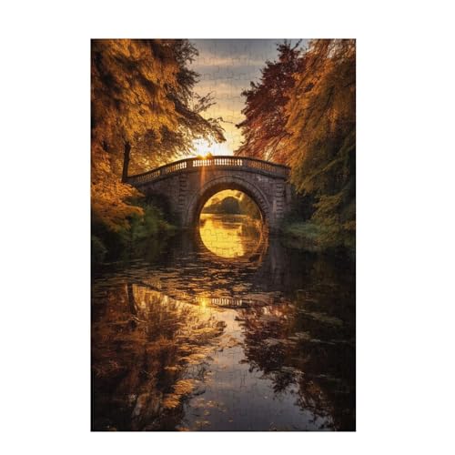 Sonnenuntergang Puzzle Baum Puzzle Große 300 Teile Erwachsene, Clevere Rätsel, Geschicklichkeitsspiel für die Ganze Familie, Holz Farbenfrohes Jigsaws mit Geschenkbox, Deko Wohnzimmer 38x26cm D-1341 von Wehsaeho